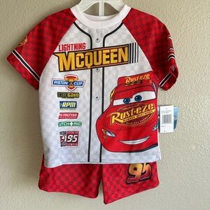 Cars Lightning McQueen size 3T toddler kids shirt and shorts matching set